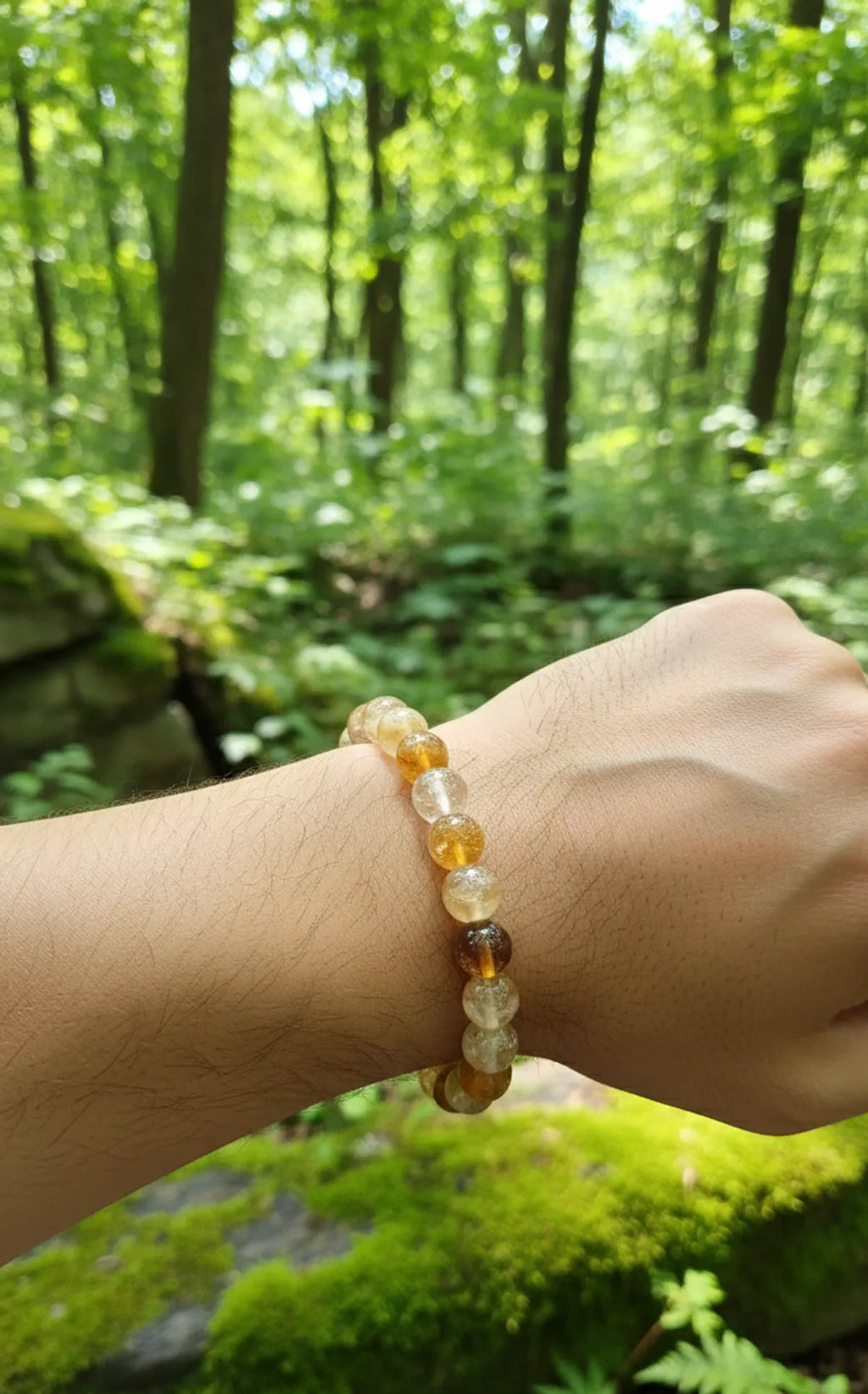 Golden Yellow Premium Citrine Crystal Bracelet Men & Women