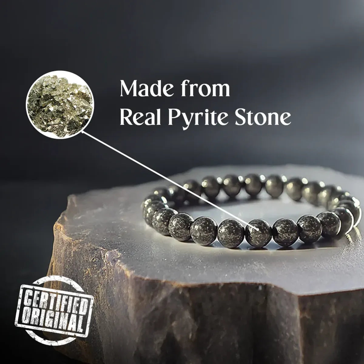 Natural Premium Pyrite Crystal Bracelet Men & Women