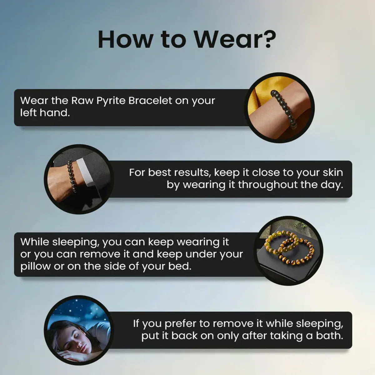 Natural Premium Pyrite Crystal Bracelet Men & Women